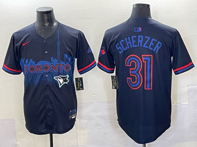 Men 2025 Toronto Blue Jays #31 Scherzer Black Joint Name Nike MLB Jersey 010->toronto blue jays->MLB Jersey